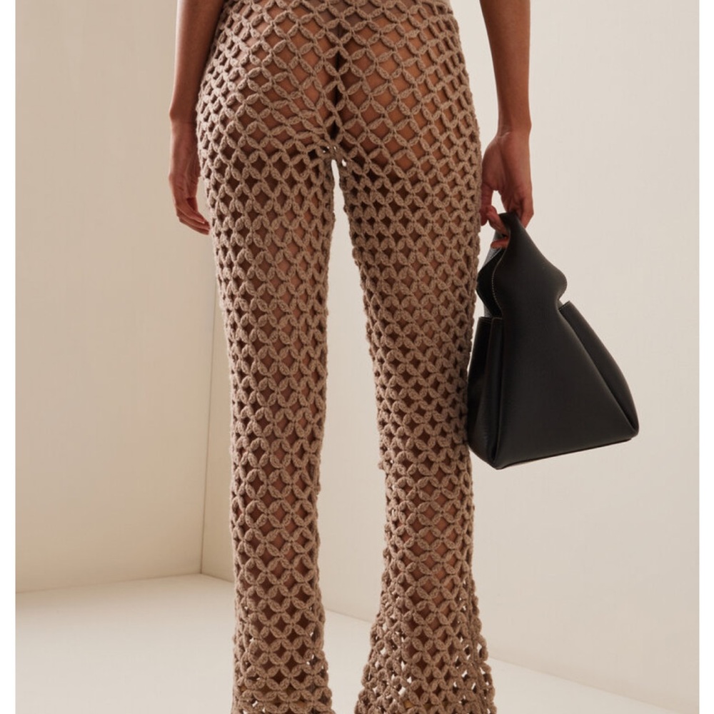 Marlene Birger Welira 100% Wool Crochet Pants Fallen Rock color. - Picture 11 of 12